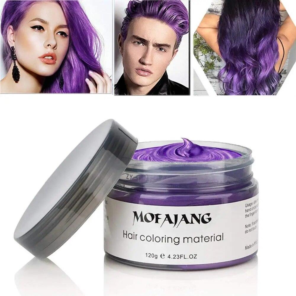 Mofajang 9 Colors Hair Color Dye Wax Strong And Hold Unisex Hair Diy Styling Disposable Black Temporary Hair Gel Coloring Wax - YOURISHOP.COM