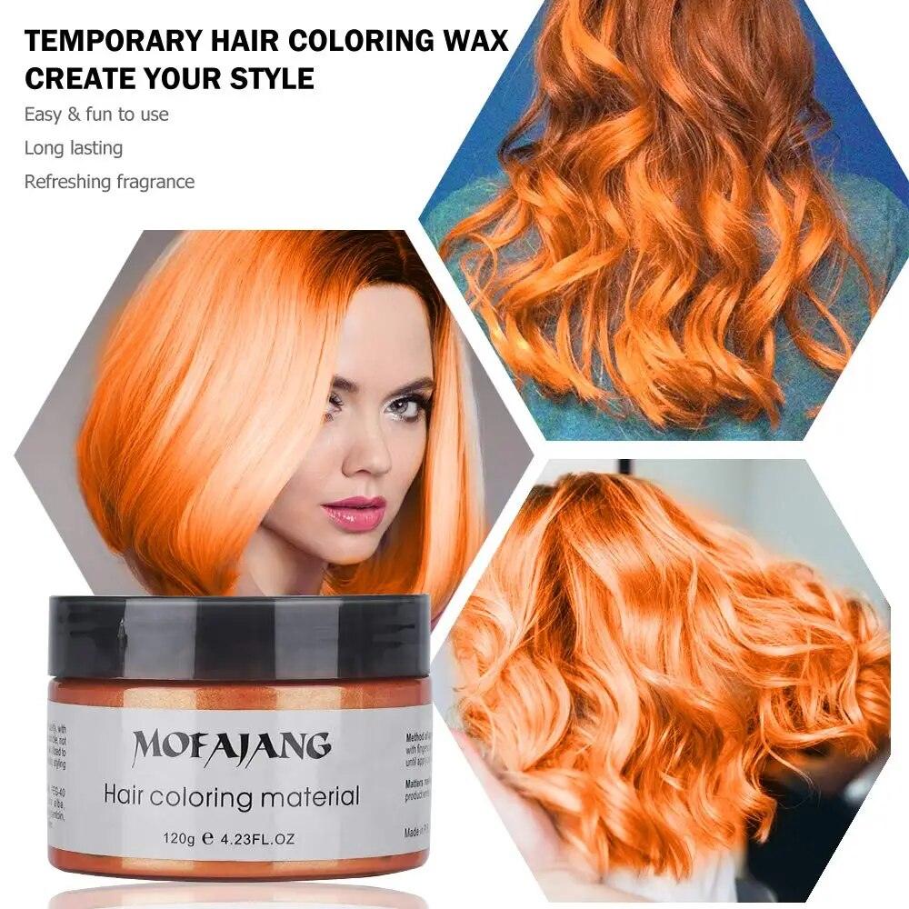 Mofajang 9 Colors Hair Color Dye Wax Strong And Hold Unisex Hair Diy Styling Disposable Black Temporary Hair Gel Coloring Wax - YOURISHOP.COM