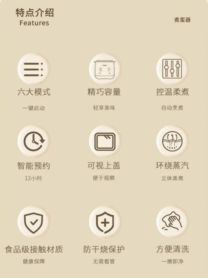 Multifunctional Egg Cooker YZD-01 | Smart Temperature Control | Easy Cooking - YOURISHOP.COM