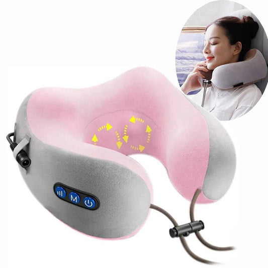 Multifunctional U-shaped Pillow Massage Pillow Electric Neck Massager Portable Shoulder Cervical Massager Travel Home Car Relax - YOURISHOP.COM