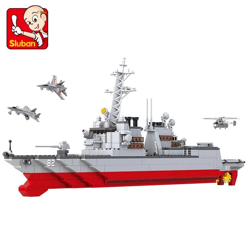 NAVY Military Building Blocks Sets ARMY 1:450 Aircraft Cruiser Destroyer Chaser Warship Battleship Weapon DIY Creative Boys Toys - YOURISHOP.COM