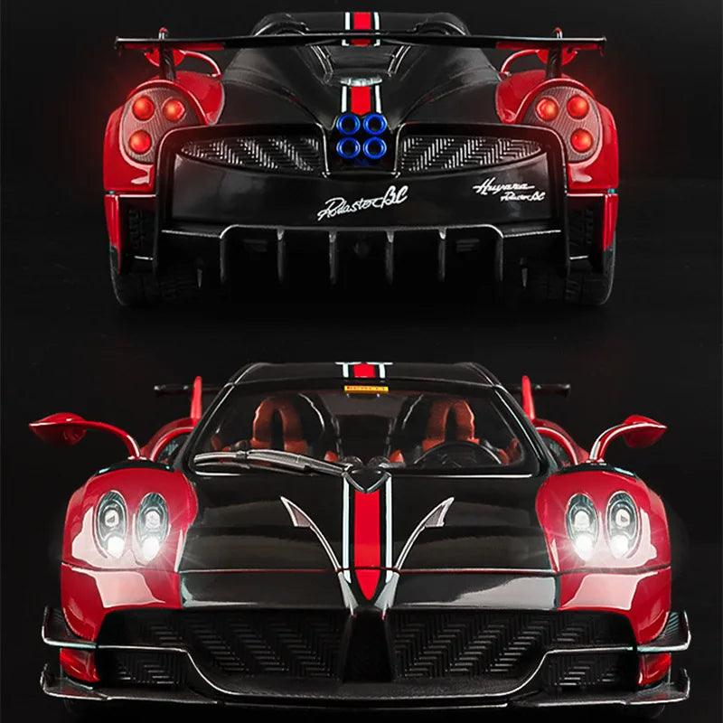 New 1/18 Pagani Huayra BC Alloy Sports Car Model Diecast Metal Racing Car Vehicle Model Sound and Light Simulation Kids Toy Gift - YOURISHOP.COM
