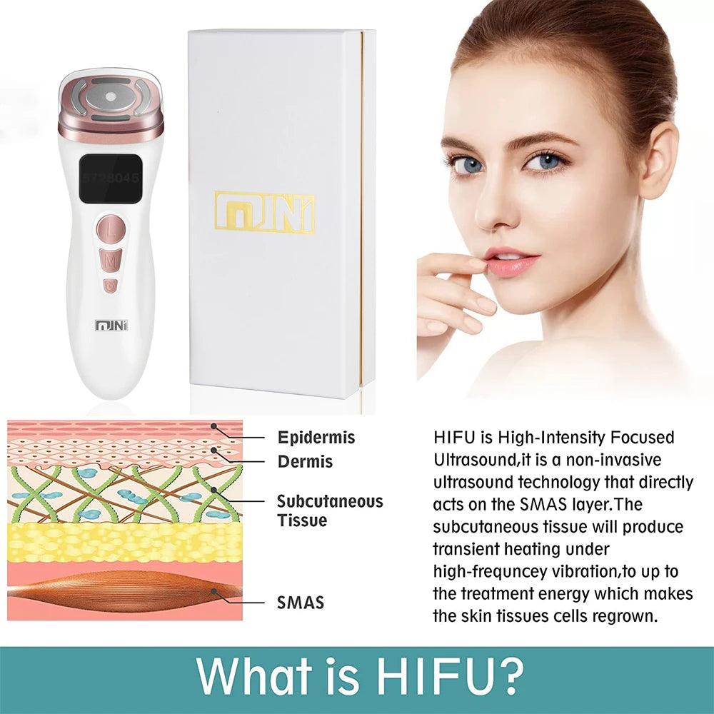 NEW Mini HIFU Machine Ultrasound Machine RF Fadiofrecuencia EMS Microcurrent Lift Firm Tightening Skin Wrinkle Skin Care Product - YOURISHOP.COM