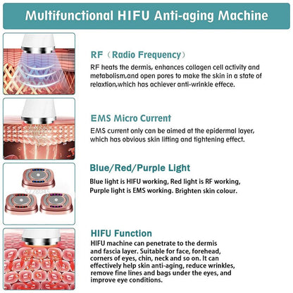 NEW Mini HIFU Machine Ultrasound Machine RF Fadiofrecuencia EMS Microcurrent Lift Firm Tightening Skin Wrinkle Skin Care Product - YOURISHOP.COM