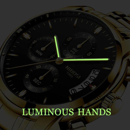 NIBOSI Mens Watches Luxury Brand Military Sport Gold Watch Men Business Wristwatch Chronograph Quartz Watch Relogio Masculino - YOURISHOP.COM