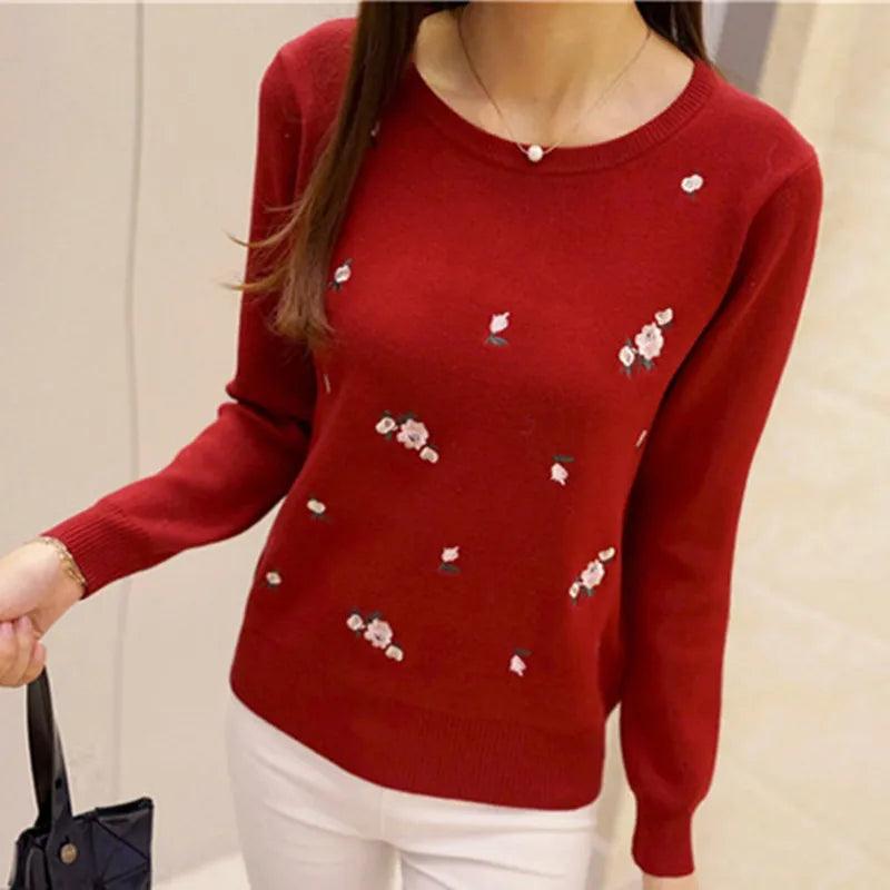 OHCLOTHING Autumn Sweater Women Embroidery Knitted Winter Women Sweater And Pullover Female Tricot Jersey Jumper Pull Femme - YOURISHOP.COM