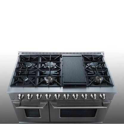 Ontario 48'' Stainless Steel Professional Freestanding Full Gas Range VRG-ONTARIO-48SS - YOURISHOP.COM