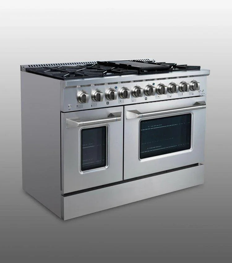 Ontario 48'' Stainless Steel Professional Freestanding Full Gas Range VRG-ONTARIO-48SS - YOURISHOP.COM