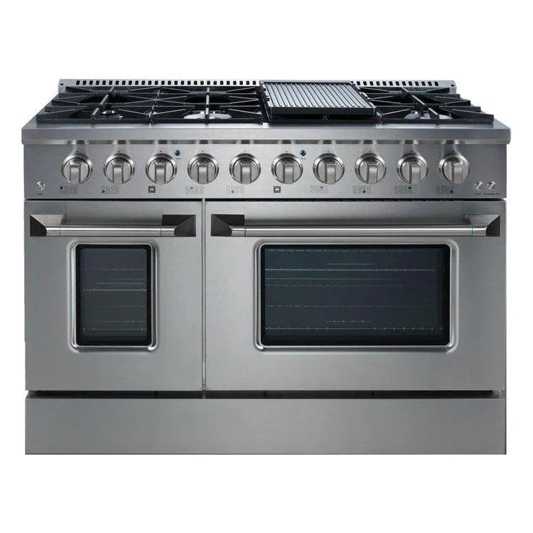 Ontario 48'' Stainless Steel Professional Freestanding Full Gas Range VRG-ONTARIO-48SS - YOURISHOP.COM