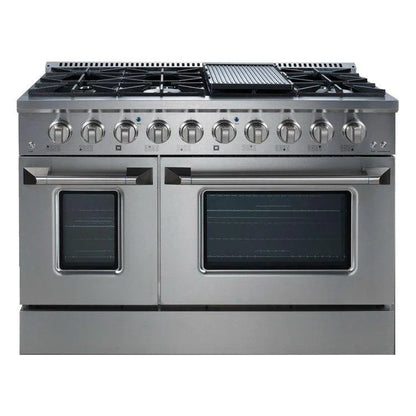 Ontario 48'' Stainless Steel Professional Freestanding Full Gas Range VRG-ONTARIO-48SS - YOURISHOP.COM