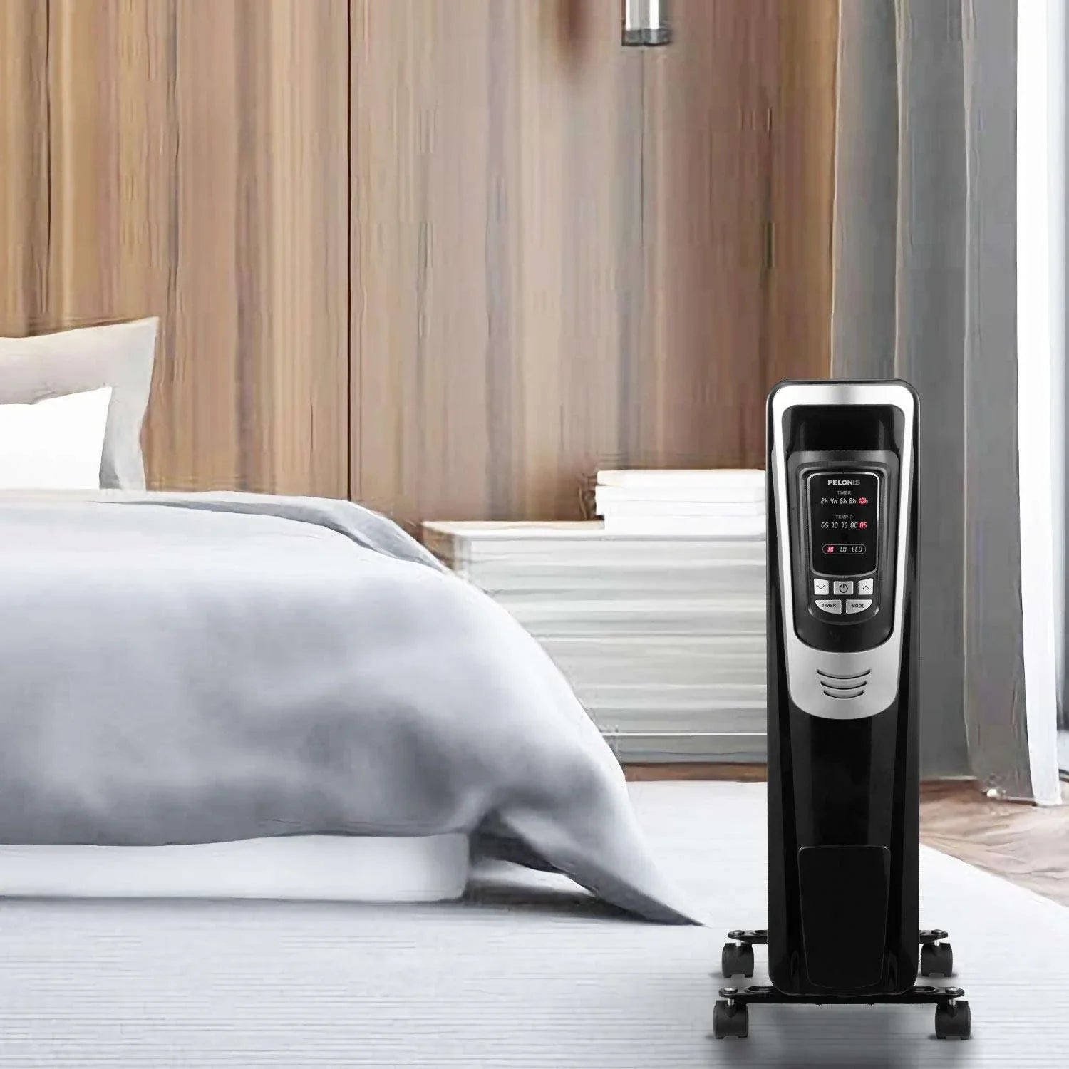 [Pelonis NY1507-14A] Electric Oil Filled Radiator Heater | 1500W | Black | Yourishop.com - YOURISHOP.COM