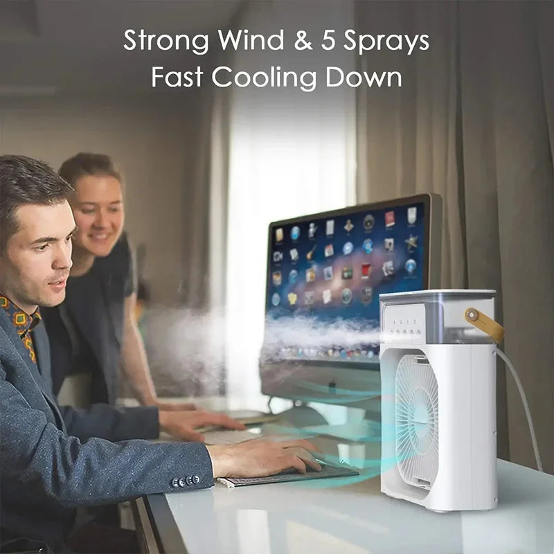 Portable Humidifier Air Conditioner Fan Household Hydrocooling Water mist Cooler Portable Air Adjustment For Office 3 Speed Fan - YOURISHOP.COM