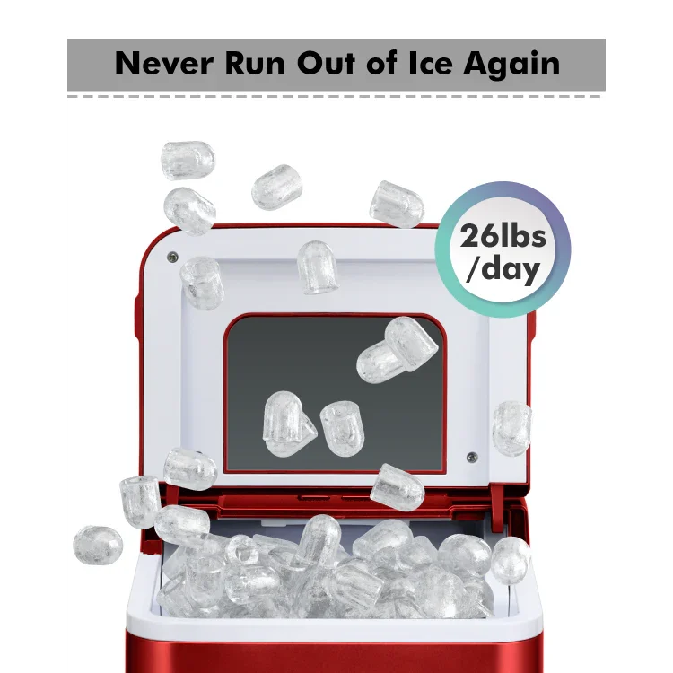 Portable Ice Maker 26lbs/24h | Party Ice Machine Countertop | Costway EP24744US - YOURISHOP.COM