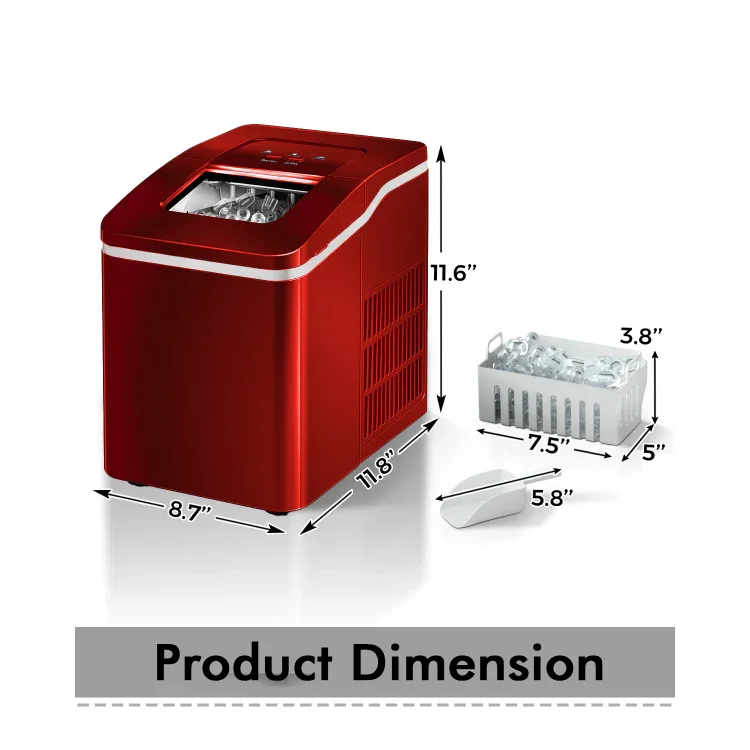 Portable Ice Maker 26lbs/24h | Party Ice Machine Countertop | Costway EP24744US - YOURISHOP.COM