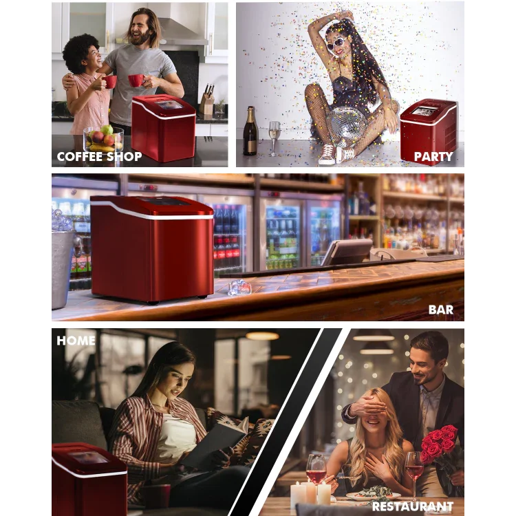Portable Ice Maker 26lbs/24h | Party Ice Machine Countertop | Costway EP24744US - YOURISHOP.COM