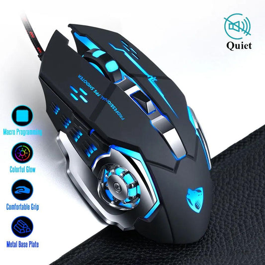 Pro Gamer Gaming Mouse 8D 3200DPI Adjustable Wired Optical LED Computer Mice USB Cable Silent Mouse for laptop PC - YOURISHOP.COM