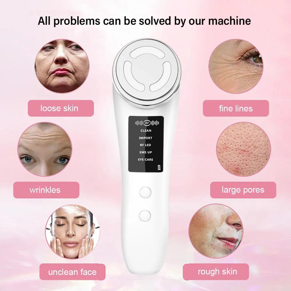 RF Skin Tightening Machine Face Lifting Device For Wrinkle Anti Aging EMS Skin Rejuvenation Radio Frequency Facial Massager - YOURISHOP.COM