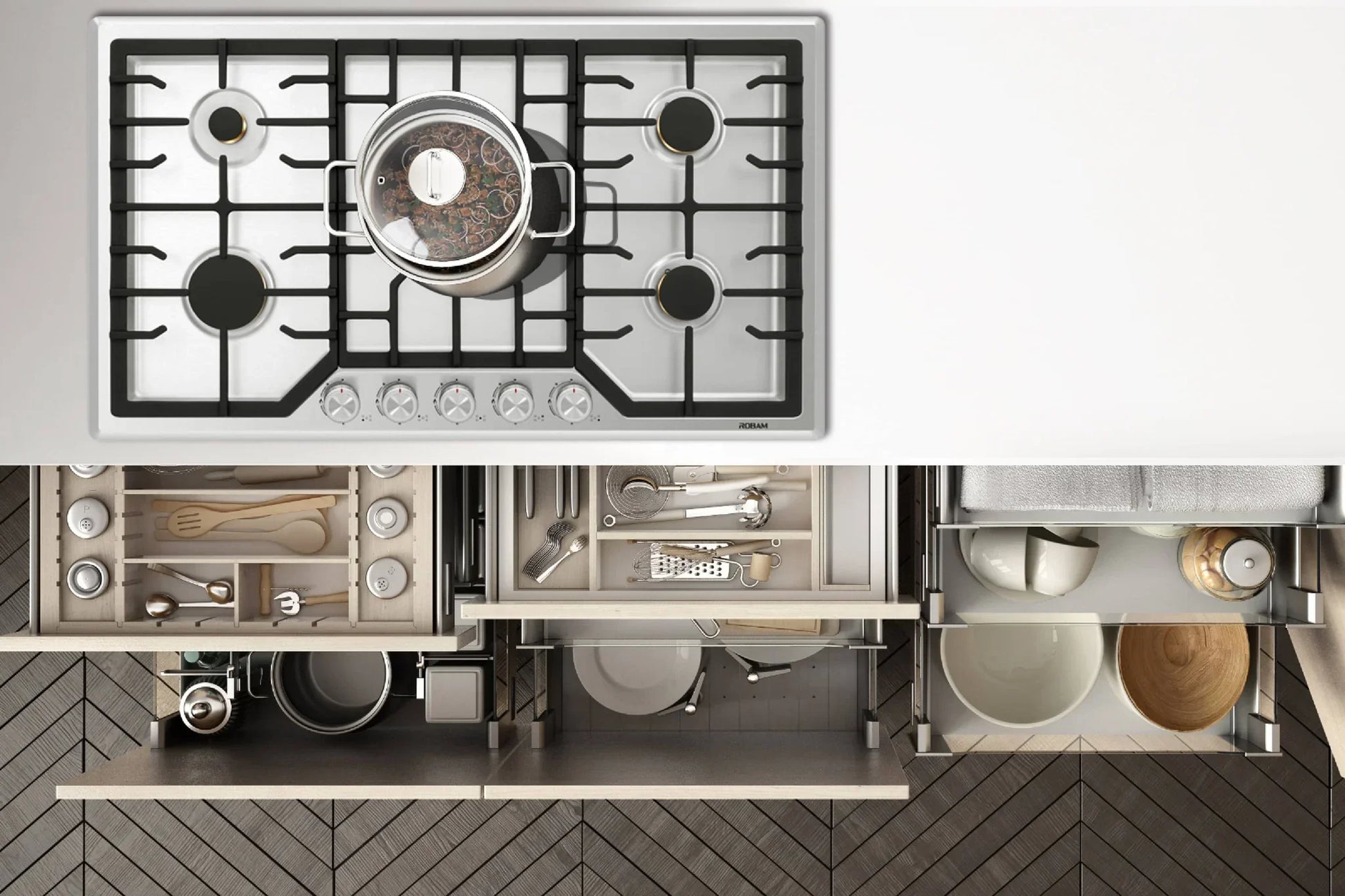ROBAM Gas Cooktop G515 | G-Series | 36" | High-Performance | Yourishop.com - YOURISHOP.COM