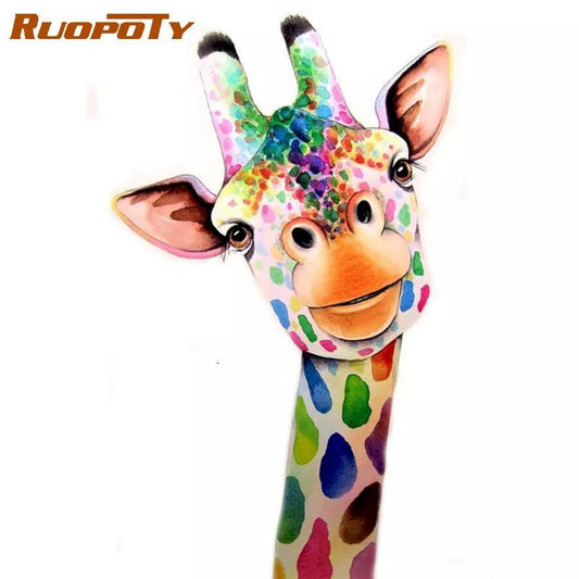 RUOPOTY Giraffe Animal Painting By Numbers Kits For Kids HandPainted Paints Kits Unique Christmas Gift For Living Room Wall Artc - YOURISHOP.COM