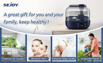 SEJOY 5L Humidifiers for Bedroom Large Capacity Low Noise for Home Office Ultrasonic Mist Humidifier - YOURISHOP.COM