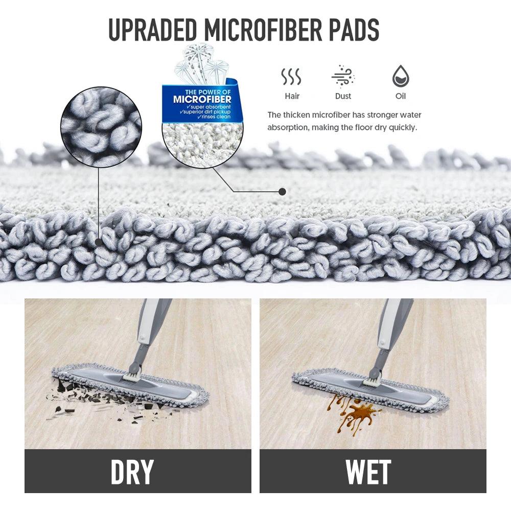 Spray mop with large microfiber reusable mop pad for household universal wood floor tile multiple floor 360 cleaning rotary mop - YOURISHOP.COM