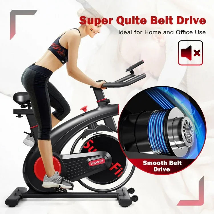 Stationary Exercise Bike 40362178, Silent Belt with 20LBS Flywheel - YOURISHOP.COM