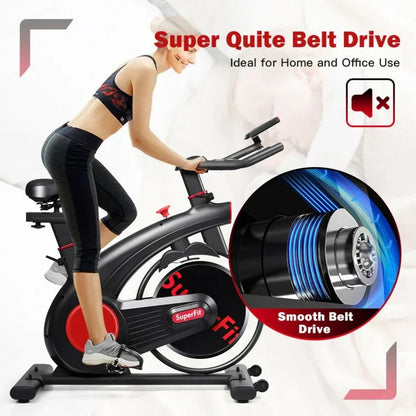Stationary Exercise Bike 40362178, Silent Belt with 20LBS Flywheel - YOURISHOP.COM