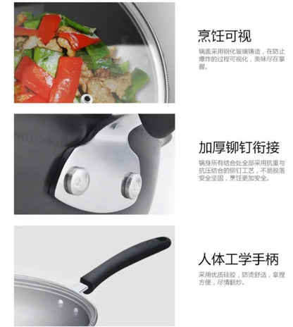 Supor genuine stainless steel iron pan PC34T12, 34 cm diameter - YOURISHOP.COM