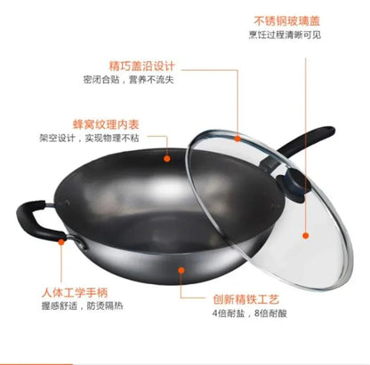 Supor genuine stainless steel iron pan PC34T12, 34 cm diameter - YOURISHOP.COM
