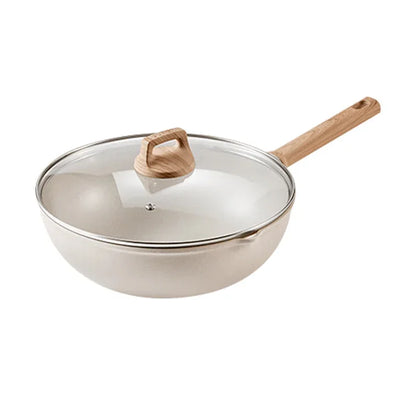 Supor Star Stone Light Cast Frying Pan EC32LBP01 Cool Stone Series Non-stick Household Frying Pan White 32 cm Diameter - YOURISHOP.COM