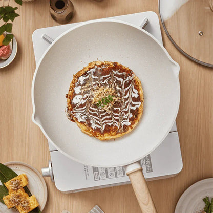 Supor Star Stone Light Cast Frying Pan EC32LBP01 Cool Stone Series Non-stick Household Frying Pan White 32 cm Diameter - YOURISHOP.COM