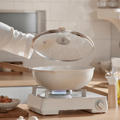 Supor Star Stone Light Cast Frying Pan EC32LBP01 Cool Stone Series Non-stick Household Frying Pan White 32 cm Diameter - YOURISHOP.COM