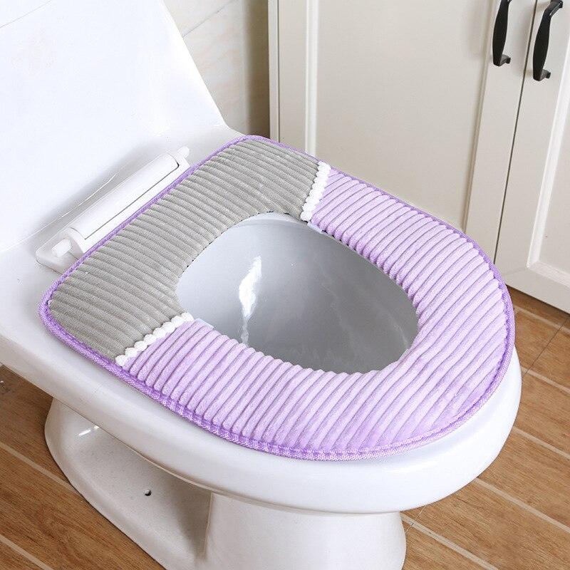 Thickened Warm Toilet Seat Cover WC Mat Thick Washable Velvet Cushion Toilet Cover Closestool Mat Seat Case Bathroom Accessories - YOURISHOP.COM