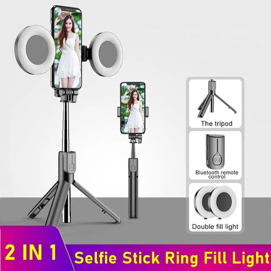 Tongdaytech Bluetooth Wireless Selfie Stick Portable Ring Fill Light Folding Stand For Iphone Xiaomi Makeup Video Live Studio - YOURISHOP.COM