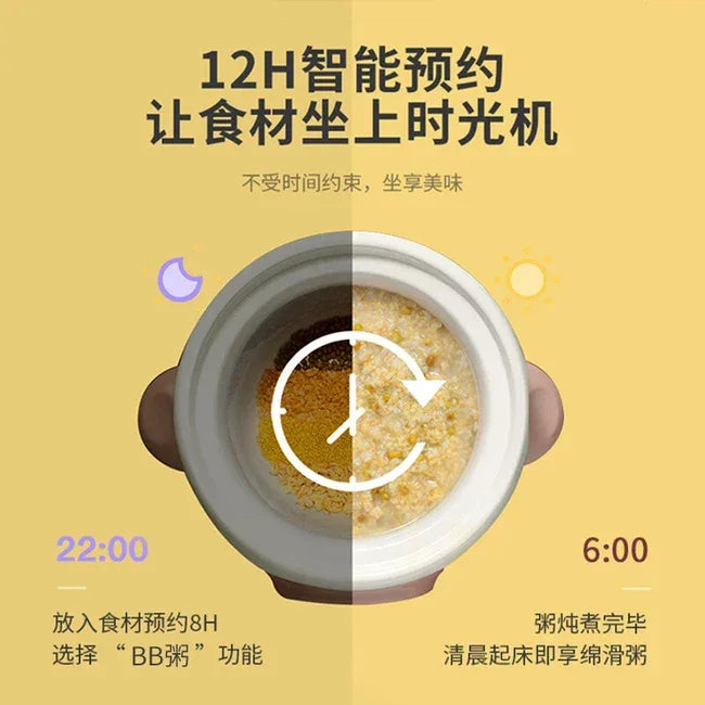 TONZE Electric Stew Pot dgd10-10bag, Ceramic Soup Porridge Cooker, 1L, White - YOURISHOP.COM