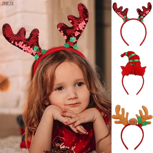 Trendy Christmas Headbands For Children Girls Xmas Tree Party Hats Hair Band Clasp Head Hoop Decoration Accessories Gifts - YOURISHOP.COM
