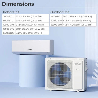 UltrEco Air Conditioner SEER2 | 18000 BTU | 2 Zone | Wifi Enabled with Heat Pump - YOURISHOP.COM