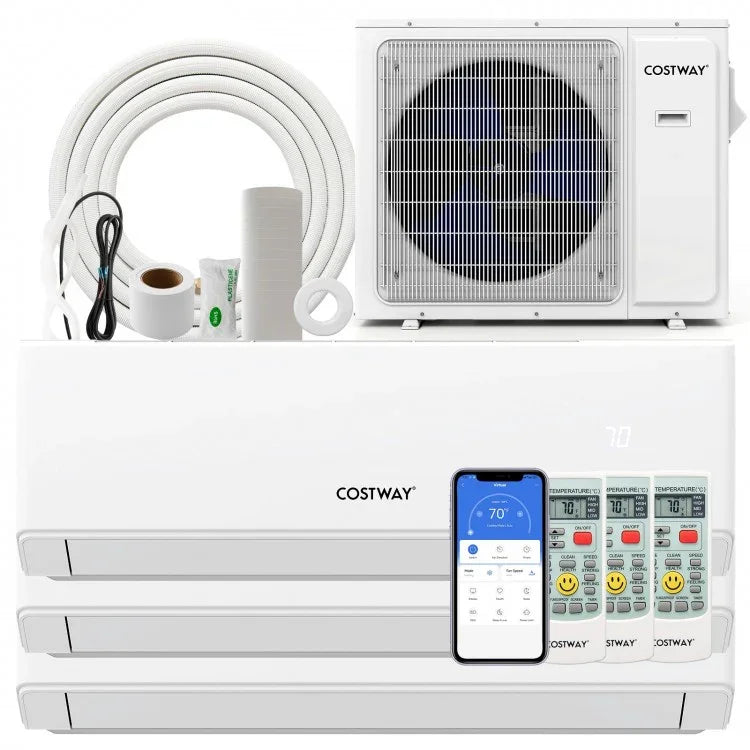 UltrEco Series 30000 BTU 3 Zone 23 SEER2 Mini Split Air Conditioner Wifi Enabled with Heat Pump - YOURISHOP.COM