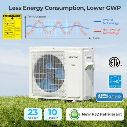 UltrEco Series 30000 BTU 3 Zone 23 SEER2 Mini Split Air Conditioner Wifi Enabled with Heat Pump - YOURISHOP.COM