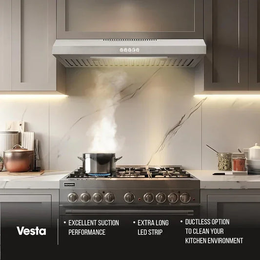 Vesta Range Hood Charlotte | 30" | Stainless Steel | Ducted & Ductless Venting - YOURISHOP.COM