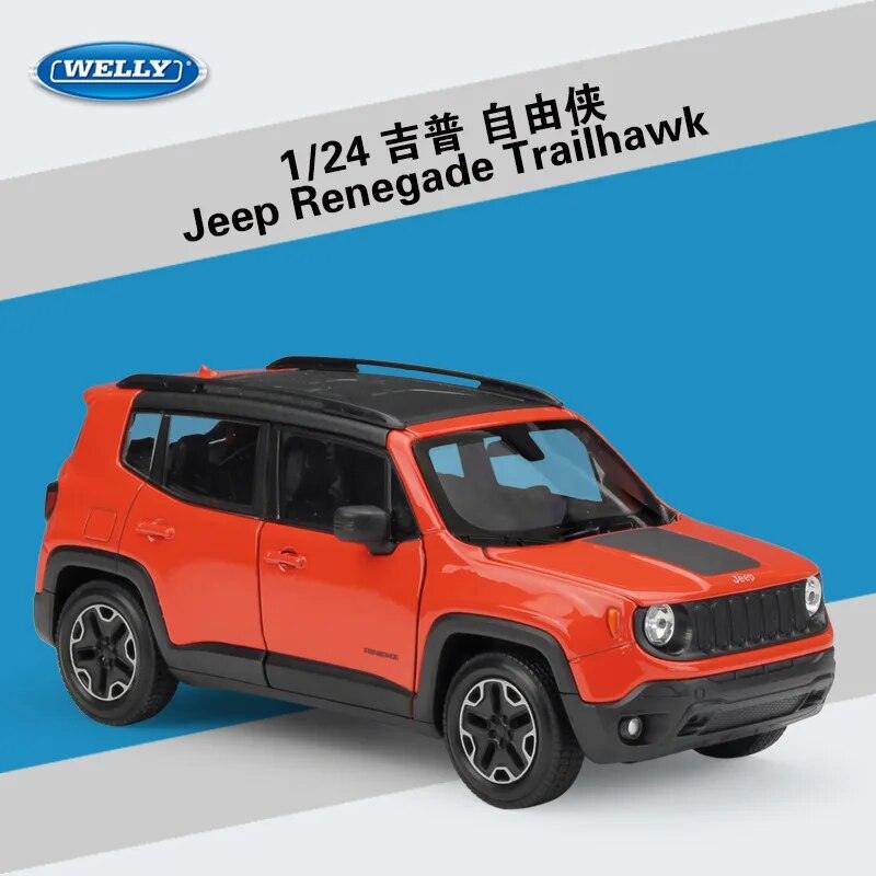 Welly Diecast 1:24 High Simulation Metal Jeep Renegade Trailhawk SUV Car Alloy Vehicle Model Toy Cars For Boys Gift Collection - YOURISHOP.COM