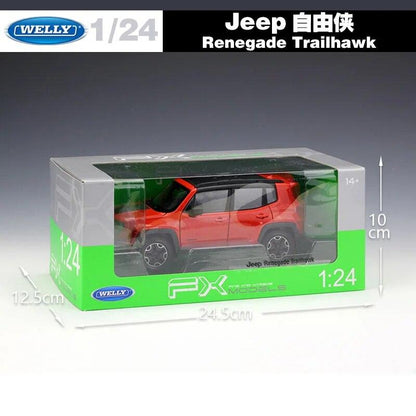 Welly Diecast 1:24 High Simulation Metal Jeep Renegade Trailhawk SUV Car Alloy Vehicle Model Toy Cars For Boys Gift Collection - YOURISHOP.COM