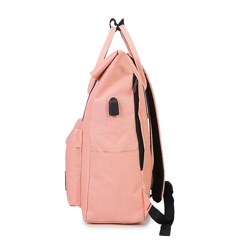 Women External USB Charge Backpack Nylon Rucksack Male Mochila Escolar Girls Laptop Shoulder School Bags Backpack for teens - YOURISHOP.COM