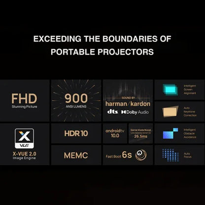 XGIMI Halo+: True 1080p Portable Projector for Outdoor Movie Night, Android TV 10.0 - YOURISHOP.COM