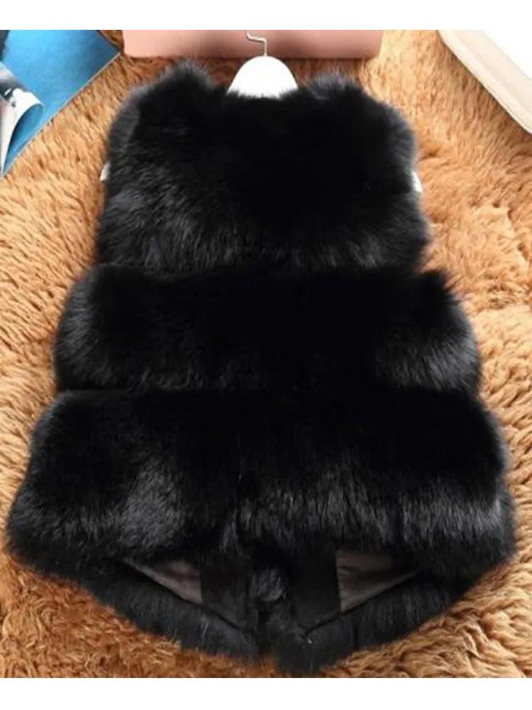 ZADORIN 3XL Autumn Winter Thick Warm Faux Fox Fur Vest Women High Quality Fashion V-Neck Short Fur Coat Female Fur Waistcoat - YOURISHOP.COM