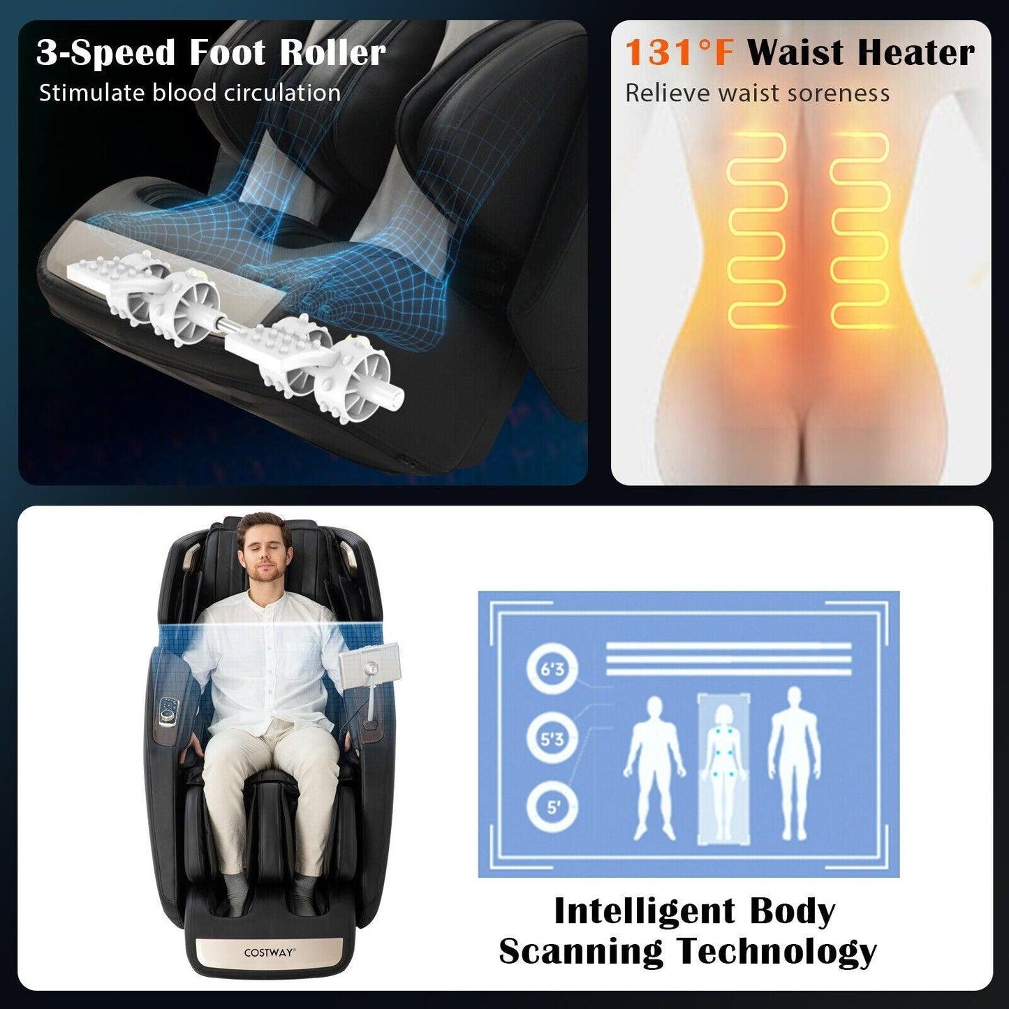 3D Massage Chair JL10013, SL-Track Full Body Zero Gravity with Thai Stretch - YOURISHOP.COM