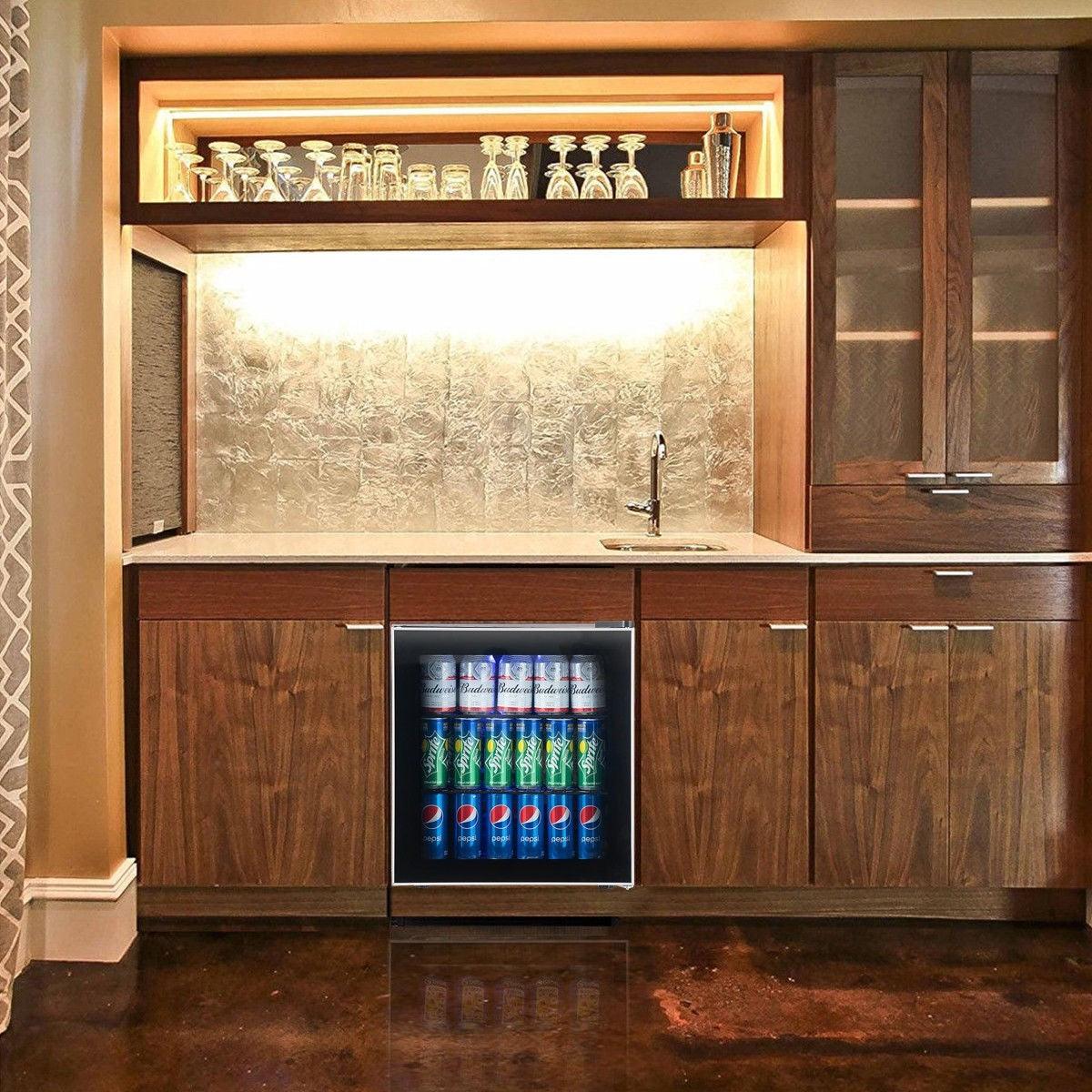 60 Can Beverage Mini Refrigerator with Glass Door 89421376 - YOURISHOP.COM