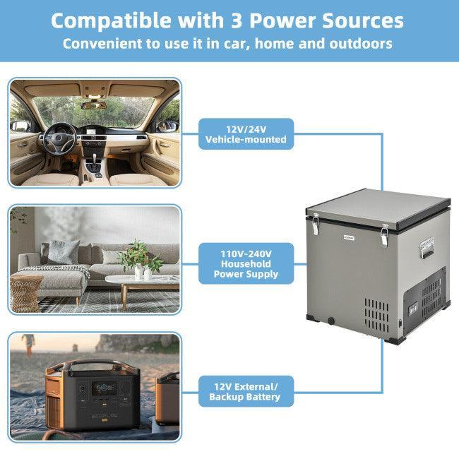 68 Quart Portable Car Refrigerator with DC and AC Adapter 62340857 - YOURISHOP.COM