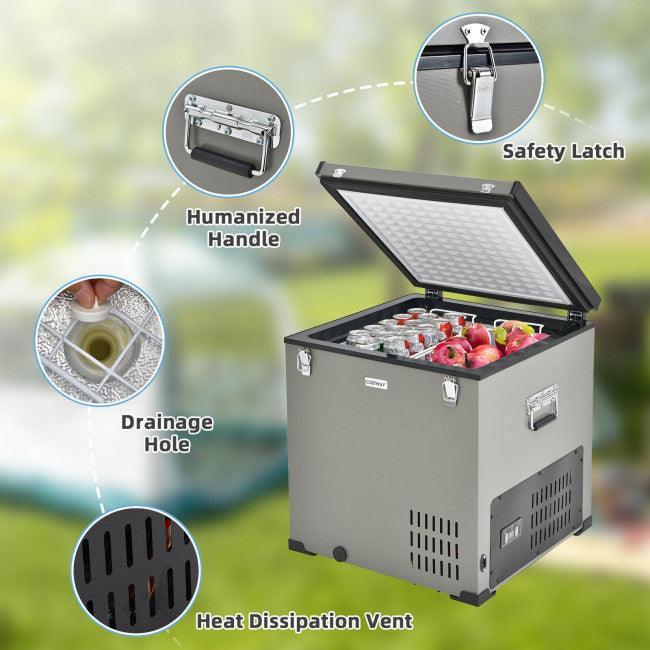 68 Quart Portable Car Refrigerator with DC and AC Adapter 62340857 - YOURISHOP.COM