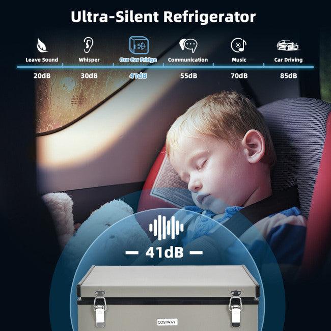 68 Quart Portable Car Refrigerator with DC and AC Adapter 62340857 - YOURISHOP.COM